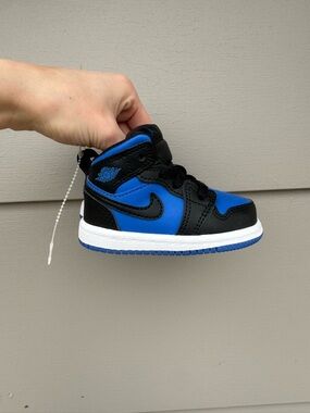 Nike Black and Blue Toddler High-Top Sneaker